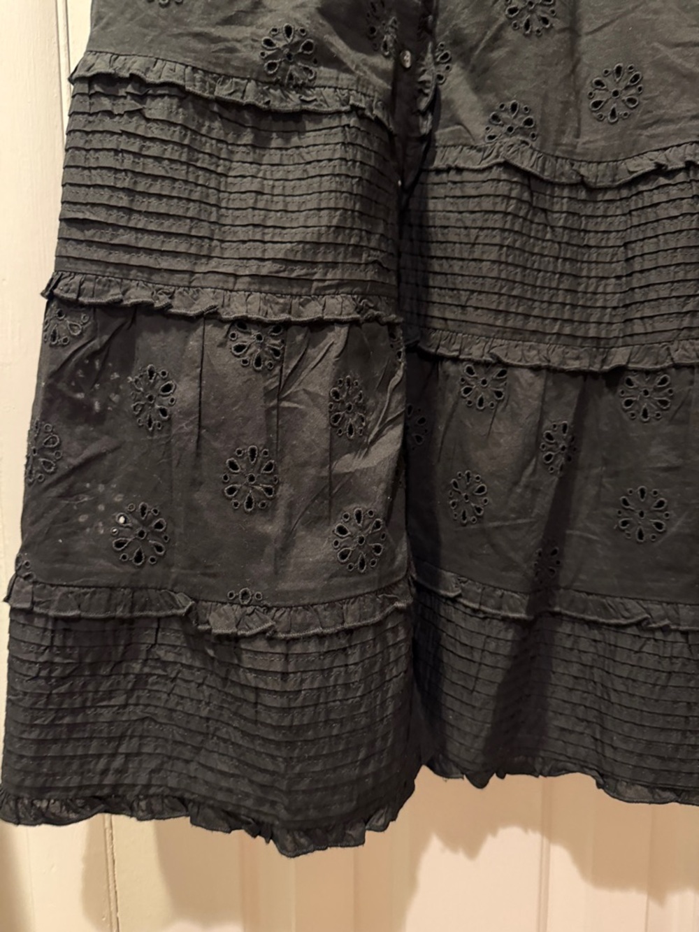 GAP Black Eyelet Tiered Maxi Dress - Picture 6 of 16